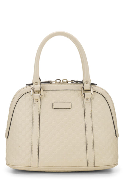 Gucci,  Cream Microguccissima Leather Nice Dome Mini, White