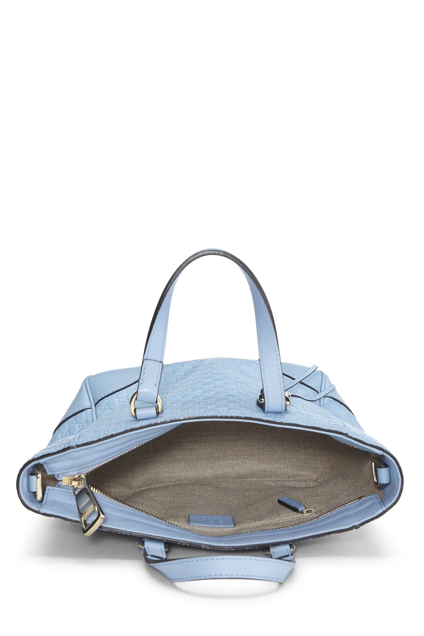 Gucci,  Blue Microguccissima Leather Bree Top Handle Small, Blue