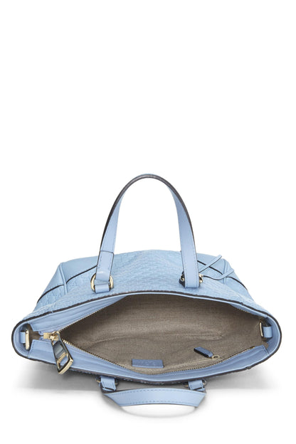 Gucci,  Blue Microguccissima Leather Bree Top Handle Small, Blue