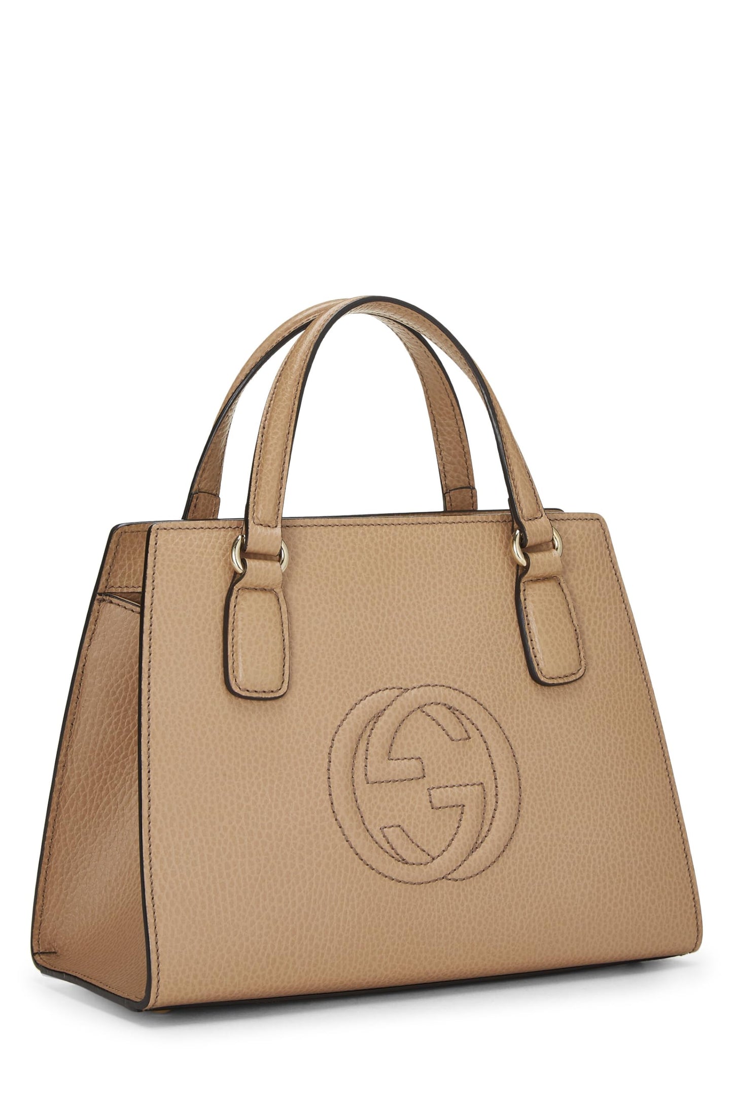 Gucci,  Beige Grained Leather Soho Handbag, Beige