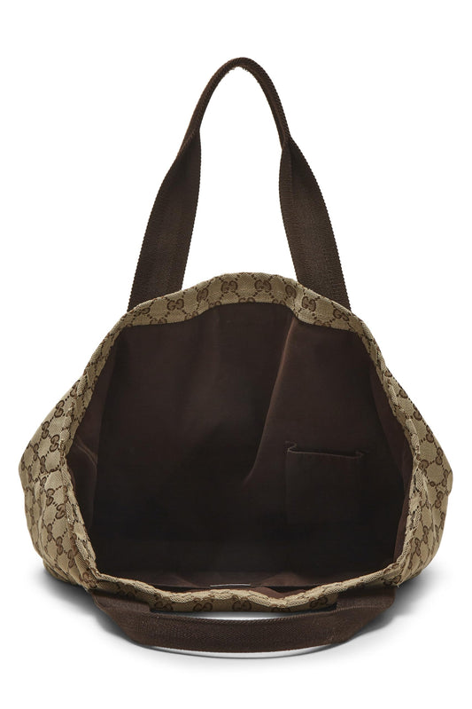 Gucci,  Original GG Canvas Flat Web Tote, Brown