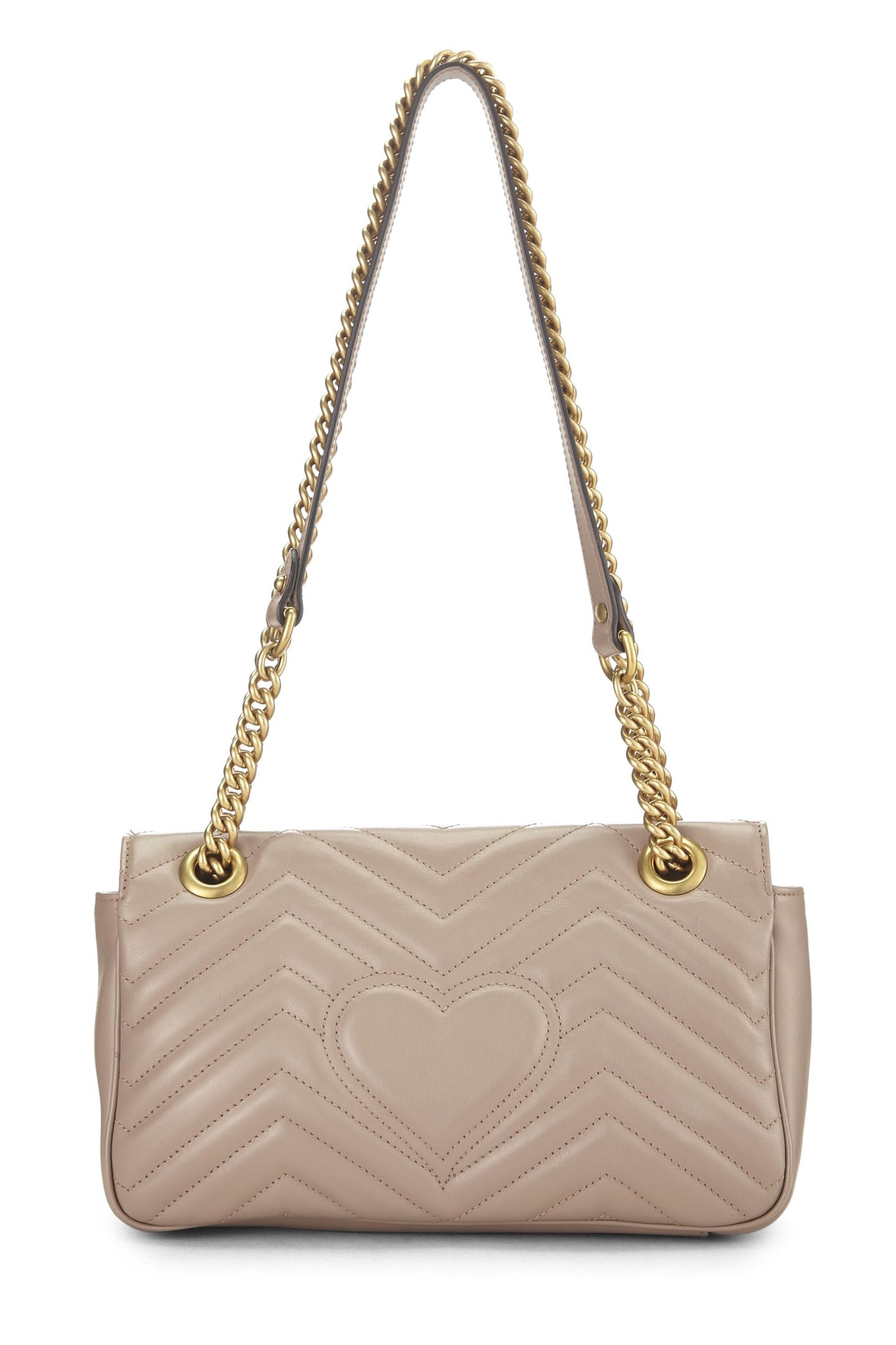 Gucci,  Beige Leather GG Marmont Shoulder Bag Small, Beige