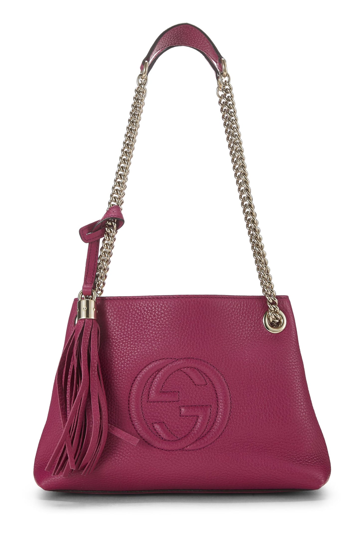 Gucci,  Pink Leather Soho Chain Tote Small, Pink