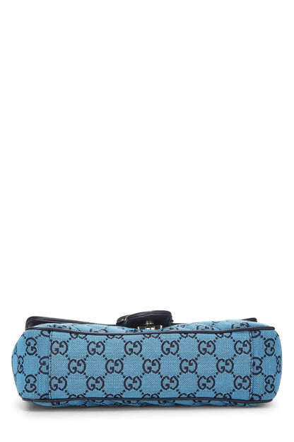 Gucci,  Blue GG Canvas Marmont Shoulder Bag Small, Blue