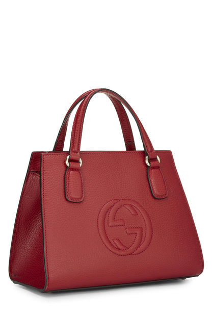 Gucci,  Red Grained Leather Soho Handbag, Red