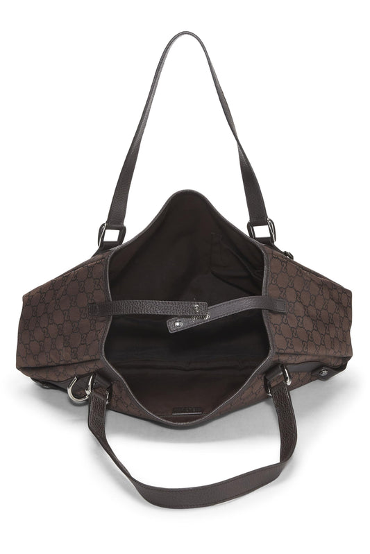 Gucci,  Brown GG Nylon Abbey Tote Large, Brown