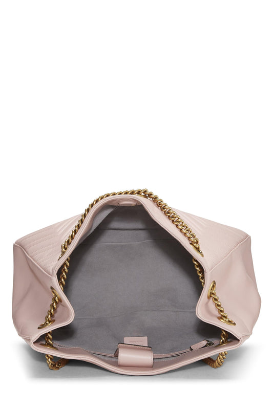 Gucci,  Pink Leather GG Marmont Chain Tote, Pink