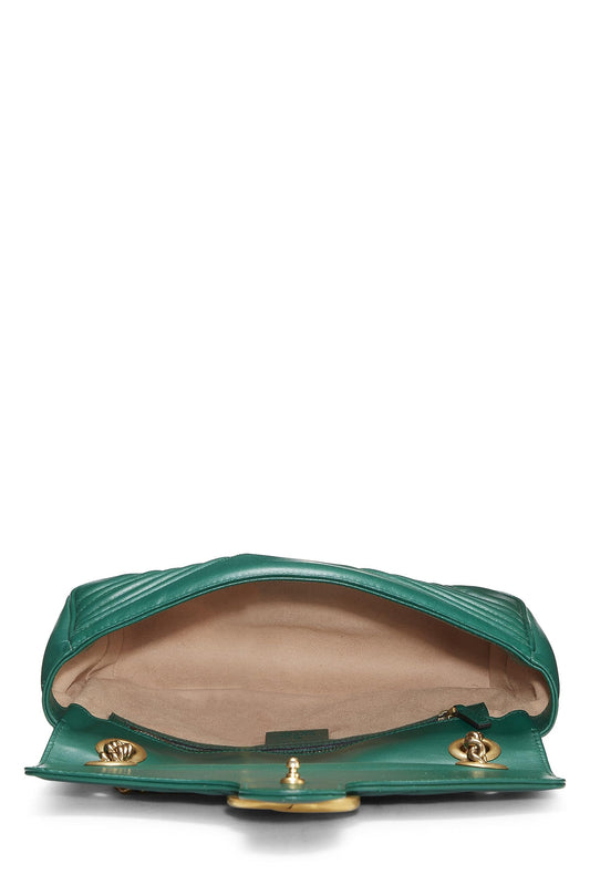 Gucci,  Green Leather GG Marmont Shoulder Bag Small, Green