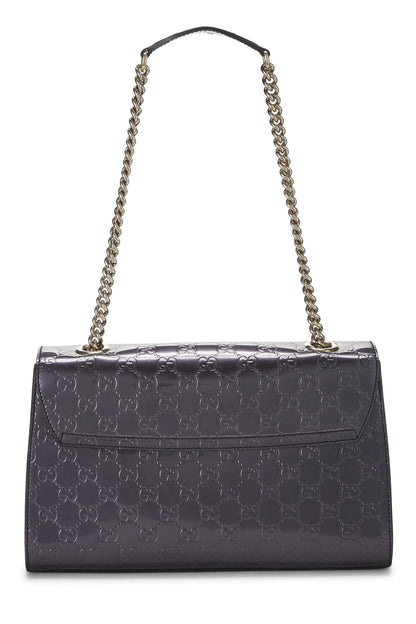 Gucci,  Purple Guccissima Patent Leather Emily Chain Shoulder Bag, Purple