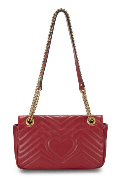 Gucci,  Red Leather GG Marmont Shoulder Bag Small, Red