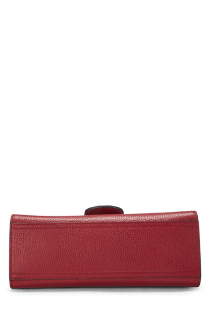 Gucci,  Red Leather GG Marmont Top Handle Flap Bag Mini, Red