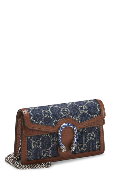 Gucci,  Blue GG Denim Dionysus Shoulder Bag Mini, Blue