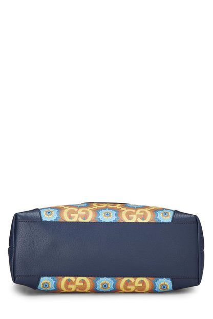 Gucci,  Navy Coated Canvas Kaleidoscope Ophidia Tote, Navy