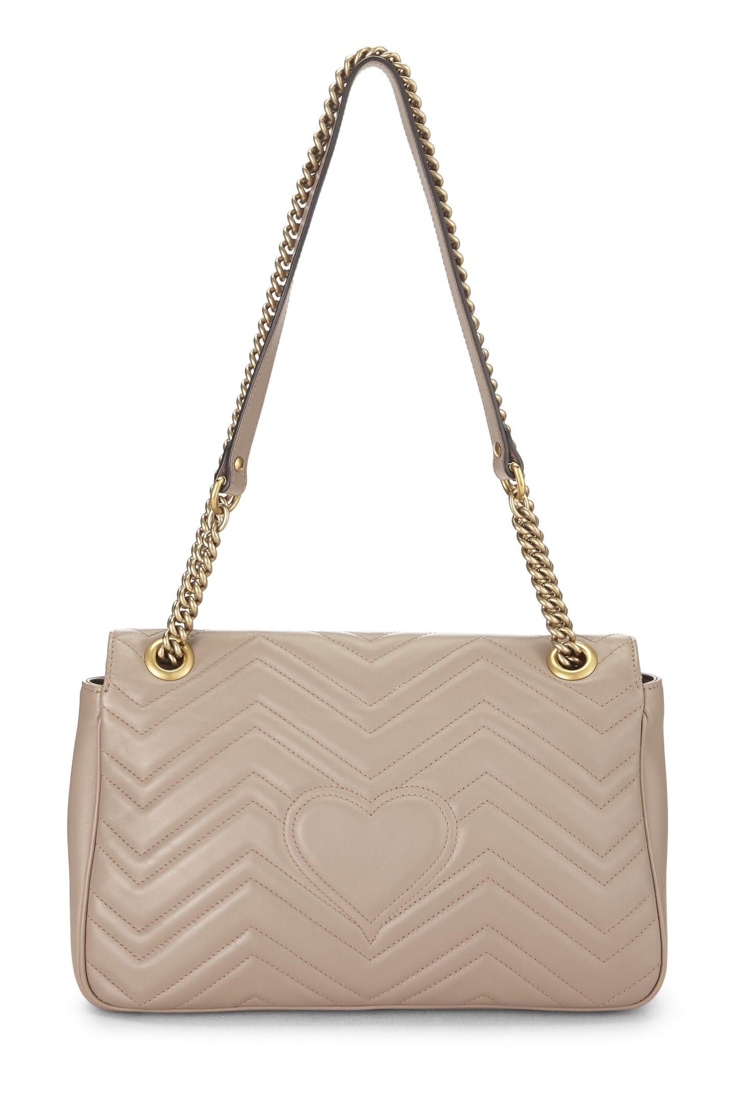 Gucci,  Beige Leather GG Marmont Shoulder Bag, Beige