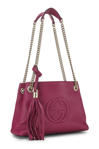 Gucci,  Pink Leather Soho Chain Tote Small, Pink