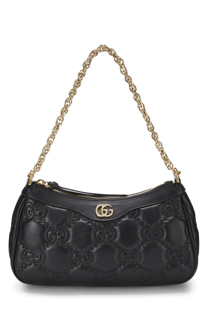 Gucci,  Black Leather 'GG' Marmont Matelassé Shoulder Bag, Black