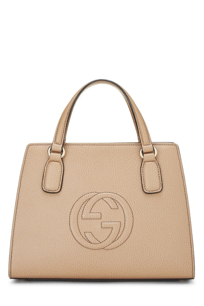 Gucci,  Beige Grained Leather Soho Handbag, Beige