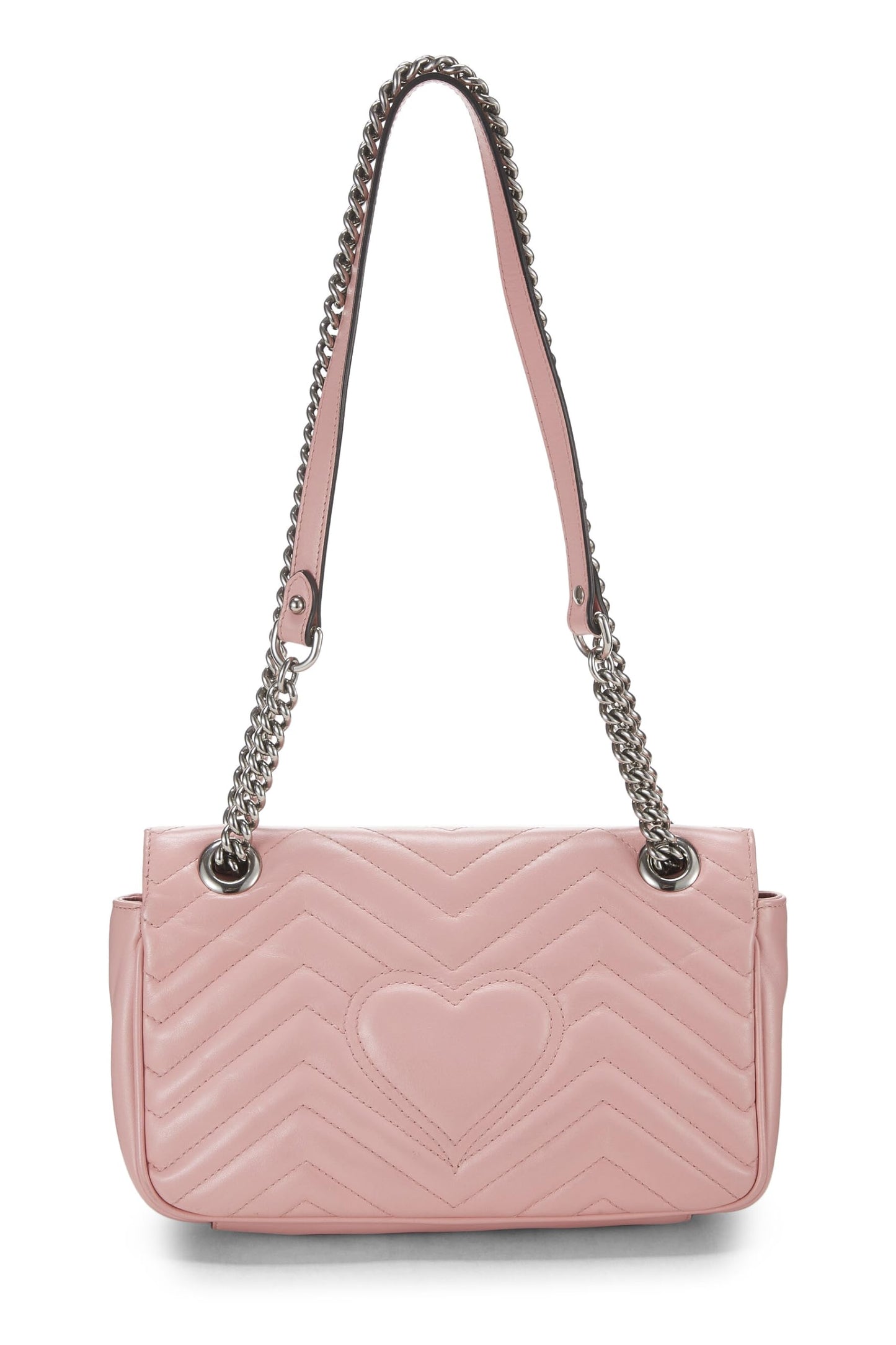 Gucci,  Pink Matelassé Leather Marmont Shoulder Bag, Pink