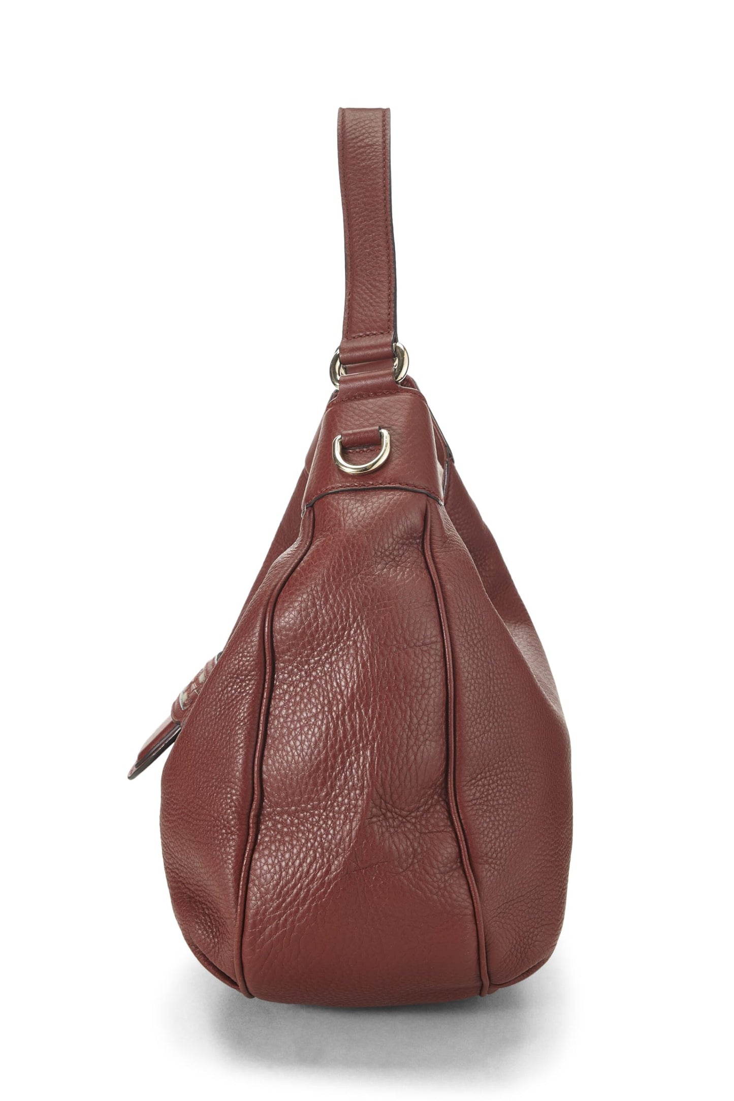 Gucci,  Burgundy Leather Dressage Horsebit Hobo, Burgundy