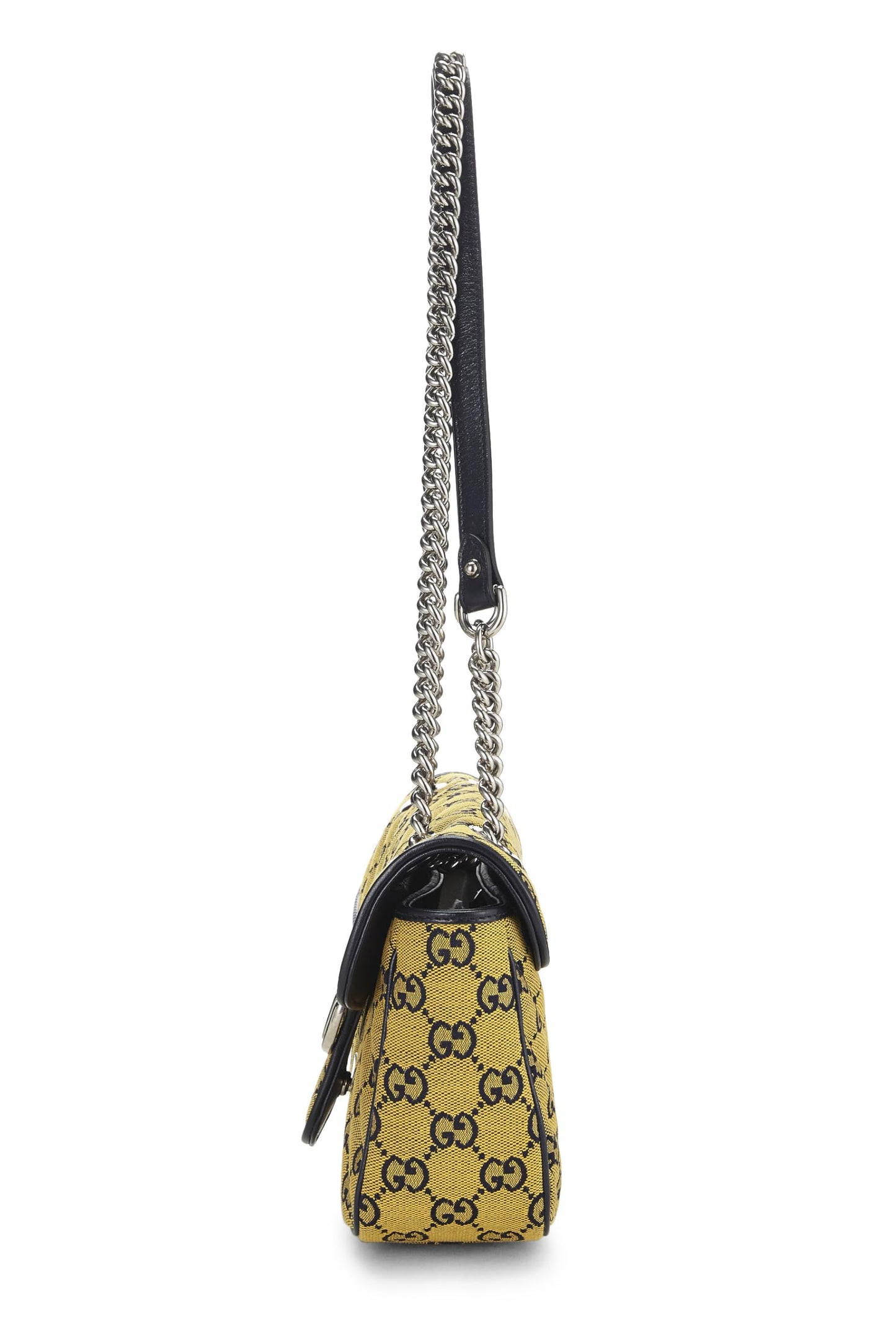 Gucci,  Yellow GG Canvas Marmont Shoulder Bag Small, Yellow