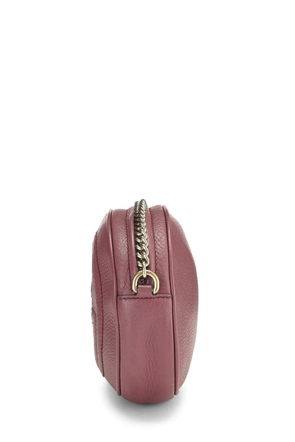 Gucci,  Purple Leather Soho Round Chain Crossbody Mini, Purple