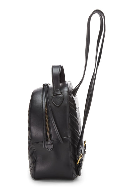 Gucci,  Black Leather GG Marmont Backpack, Black