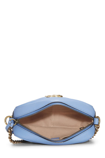 Gucci,  Blue Leather GG Marmont Crossbody Mini, Blue