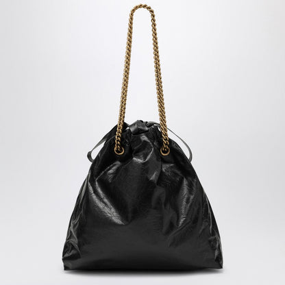 Balenciaga Crush Medium Tote Bag Black Leather Women