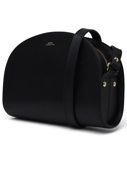 A.P.C. Black Leather Half-Moon Bag Woman