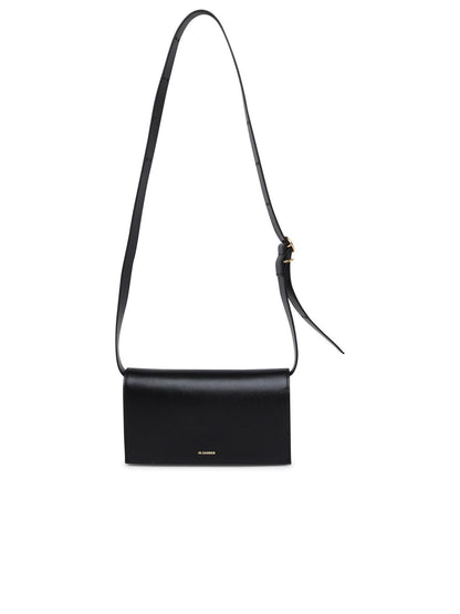 Jil Sander All Day Crossbody Bag In Black Leather Woman