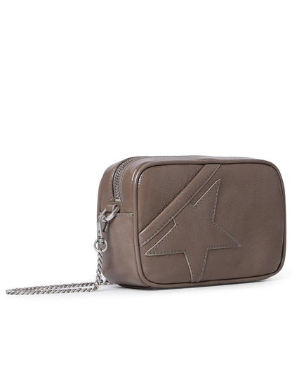 Golden Goose Star Crossbody Bag In Dove-Gray Leather Woman