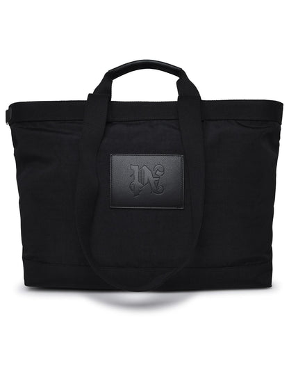 Palm Angels Black Canvas Tote Bag Man