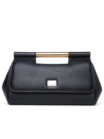 Dolce & Gabbana Large 'Sicily' Black Leather Clutch Woman