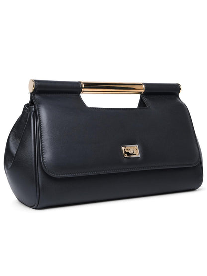 Dolce & Gabbana Large 'Sicily' Black Leather Clutch Woman