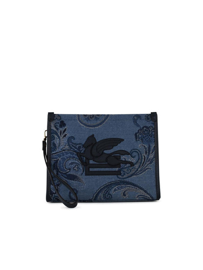 Etro 'Jacquard' Blue Clutch Woman