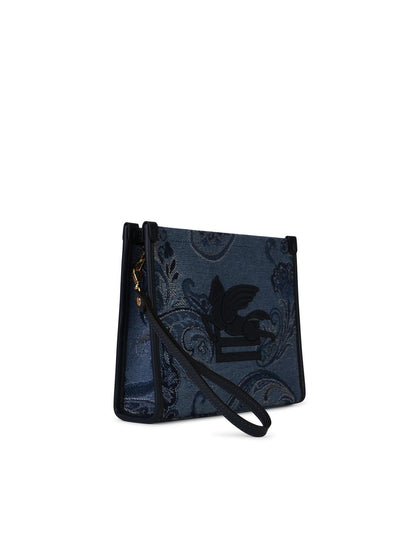 Etro 'Jacquard' Blue Clutch Woman