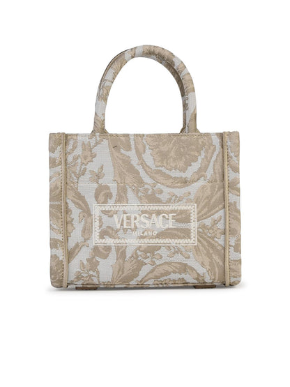 Versace Small 'Athena Barocco' Beige Bag Woman