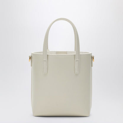 Saint Laurent Cream Coloured Leather Mini Shopping Bag In Box Women