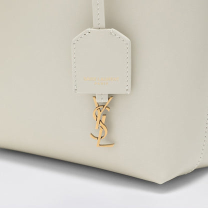 Saint Laurent Cream Coloured Leather Mini Shopping Bag In Box Women