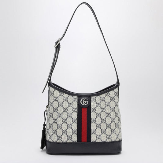 Gucci Ophidia Shoulder Bag In Beige/Blue Gg Supreme Fabric Women