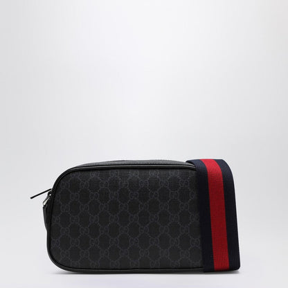 Gucci Gg Supreme Fabric Shoulder Bag Black/Grey Men