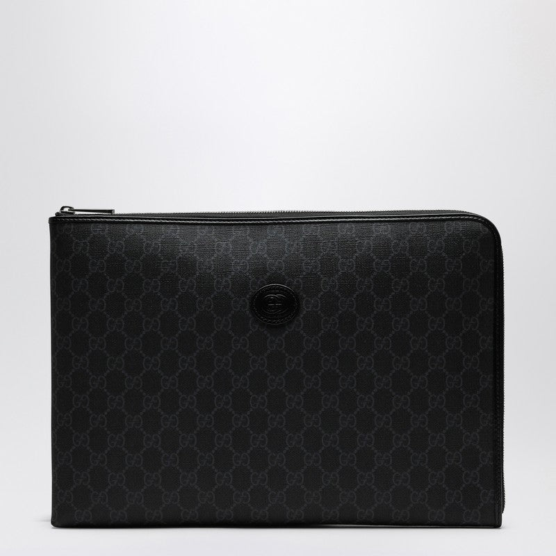 Gucci Medium Black Gg Supreme Fabric Briefcase Men