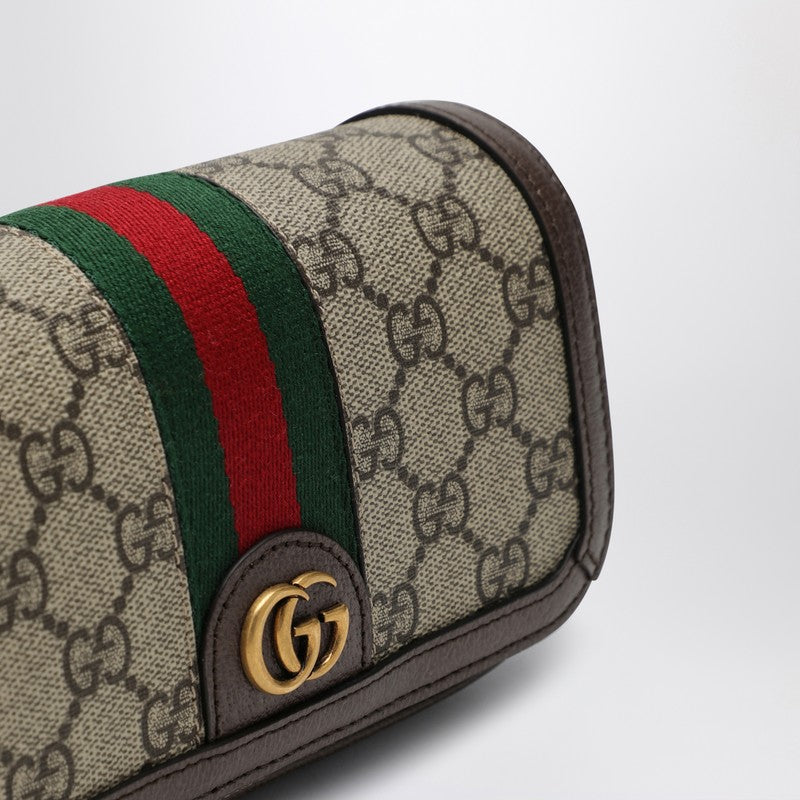 Gucci Ophidia Mini Bag In Beige/Ebony Gg Fabric Men