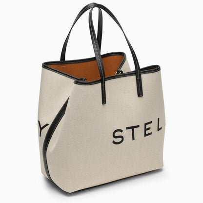 Stella Mccartney Ecru Cotton-Blend Tote Bag With Logo Women