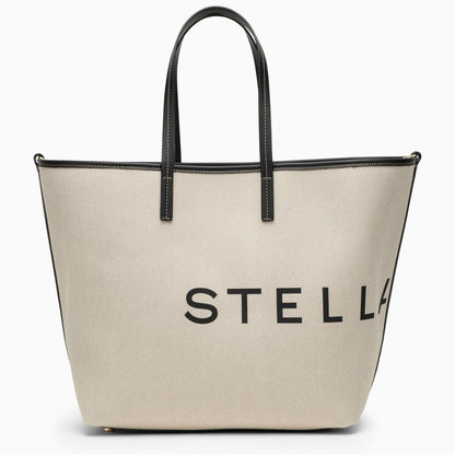 Stella Mccartney Ecru Cotton-Blend Tote Bag With Logo Women