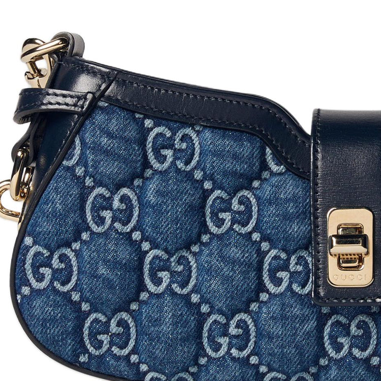 (WMNS) Gucci Moon Side GG Print Mini Shoulder Bag 'Denim Blue' 786015-FADGO-4141