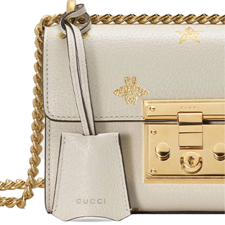 (WMNS) Gucci Padlock Bee Star Small-Sized Single-Shoulder Bag White 432182-DJ2LG-8711