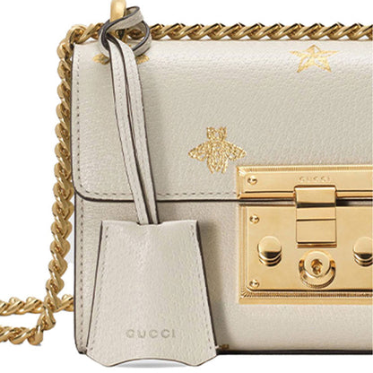 (WMNS) Gucci Padlock Bee Star Small-Sized Single-Shoulder Bag White 432182-DJ2LG-8711