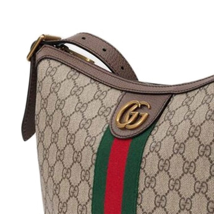 (WMNS) Gucci Ophidia Logo Stripe Webbing Canvas Shoulder Messenger Bag Small / Brown 598125-9IK3T-8745