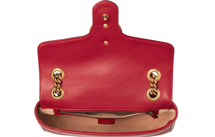 (WMNS) Gucci GG Marmont Small Matelasse Shoulder Bag 'Red' 443497-DTDIT-6433